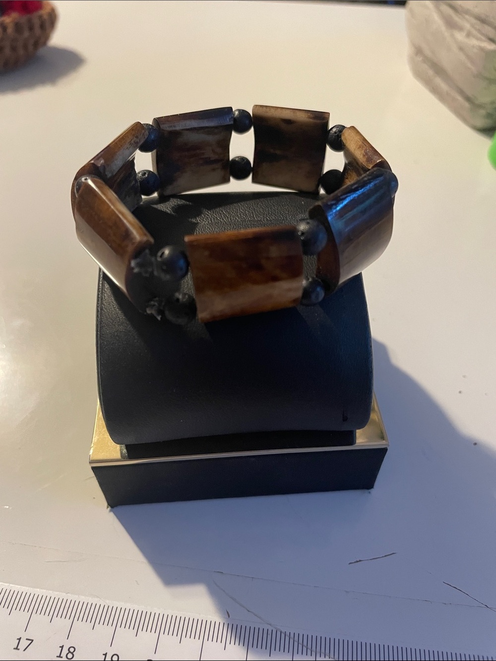Brown Beaded Stretch Bracelet